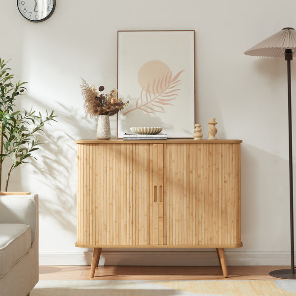 Sidobord Nordkapp 100x40x80 cm Bambus [en.casa]