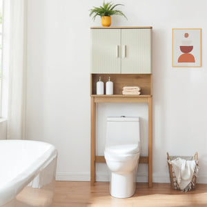 Toalettsskåp Ferrersp 160x63x20 cm Eklook/Sandfärgad [en.casa]