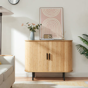 Sidobord Tvedestrand 100x40x80 cm Natur/Svart [en.casa]