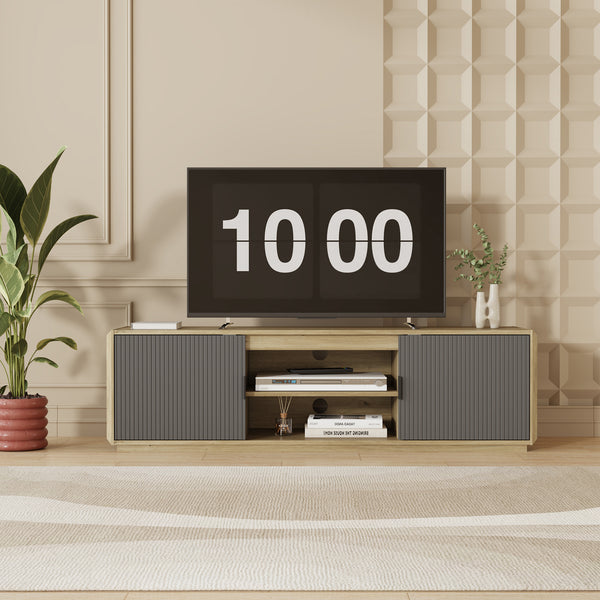 TV-bänk Trömi 150x40x43 cm Eklook/Grå [en.casa]