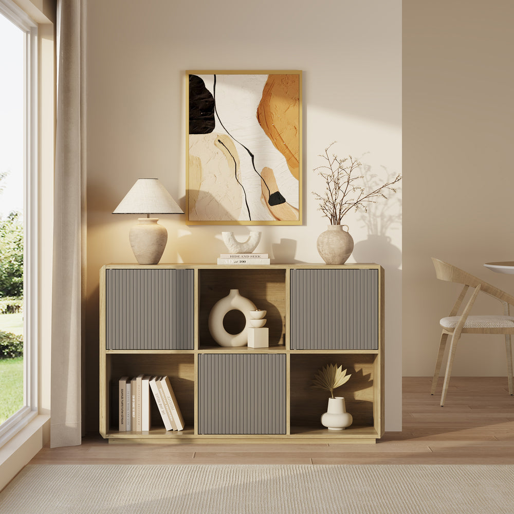 Sideboard Trömi 75x120x30 cm Eklook/Grå [en.casa]