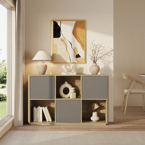 Sideboard Trömi 75x120x30 cm Eklook/Grå [en.casa]