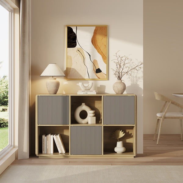 Sideboard Trömi 75x120x30 cm Eklook/Grå [en.casa]