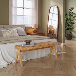 Sittbänk Lasdarvoo 120x35x45 cm Bambus Natur [en.casa]