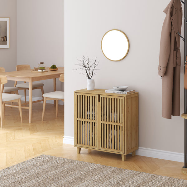 Sidobord Sirgerg 77x72x33 cm Bambus Natur [en.casa]