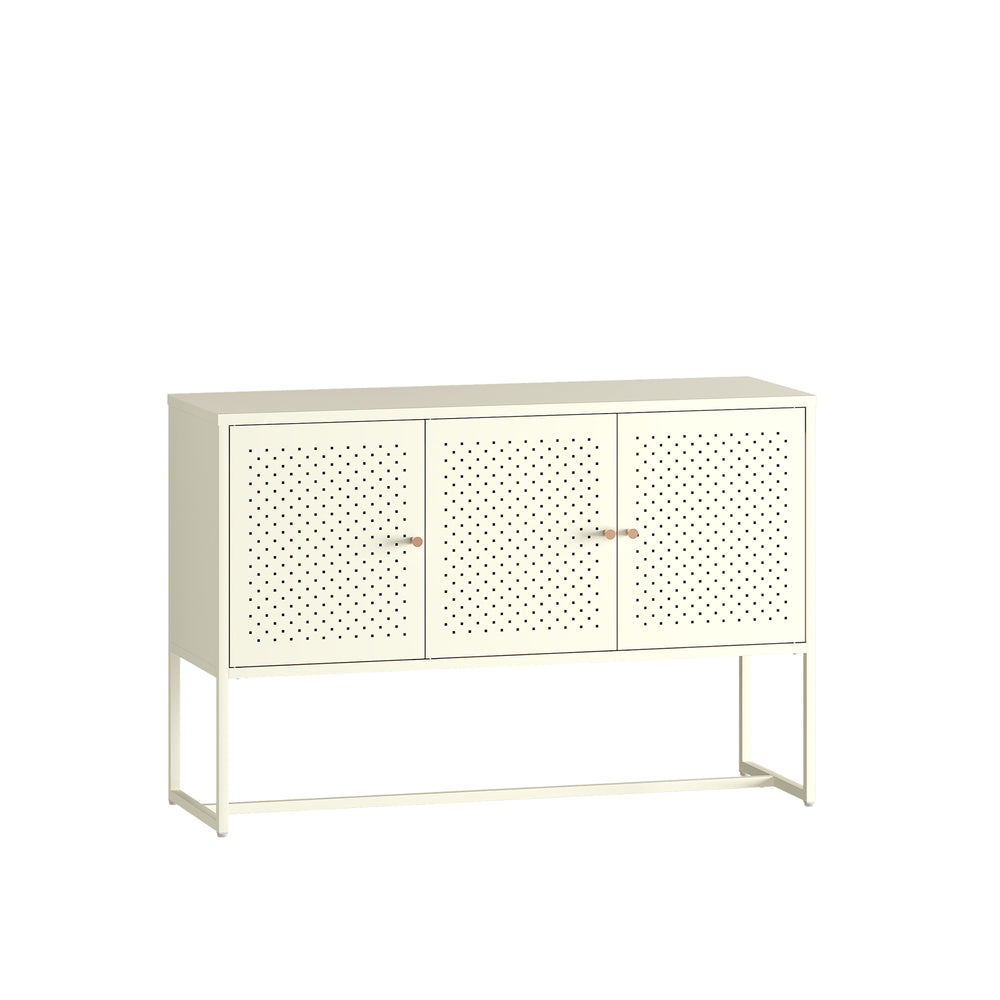 Sideboard Viitasaari 120x40x80 cm stål krämvit [en.casa]