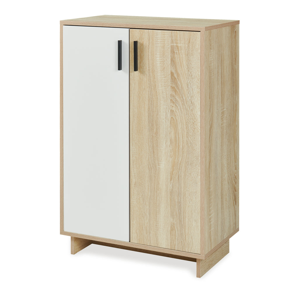 Sidobord Kenta 90x60x35 cm Sonoma-eklook/Vit [en.casa]