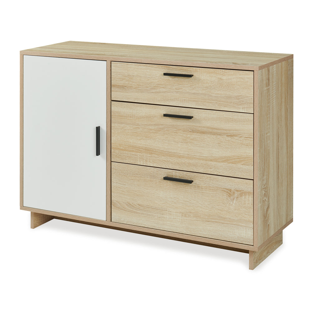 Sideboard Kenta 100x35x72 cm Sonoma-ekoptik/Vit [en.casa]