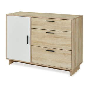 Sideboard Kenta 100x35x72 cm Sonoma-ekoptik/Vit [en.casa]