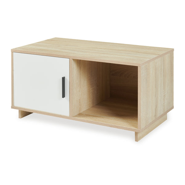 Soffbord Kenta 80x45x40 cm Sonoma-eklook/Vit [en.casa]