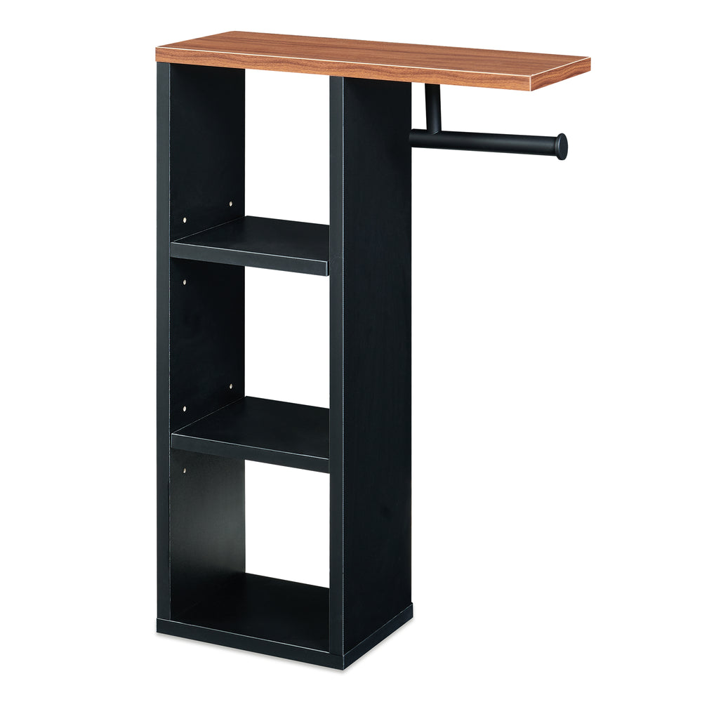 Toalettpappershållare Trond 60x40x16 cm Svart/Valnötutseende [en.casa]