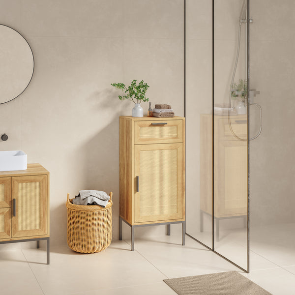 Badrumsskåp Marhasa 92x40x30 cm Eklook/Svart [en.casa]