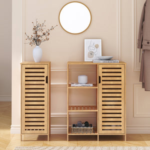 Sidobord Hakseri 2-del. 87x99x33 cm Bambus Natur [en.casa]