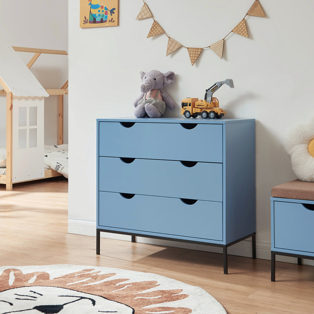 Byrå Colwyn 78x80x40 cm Blå [en.casa]