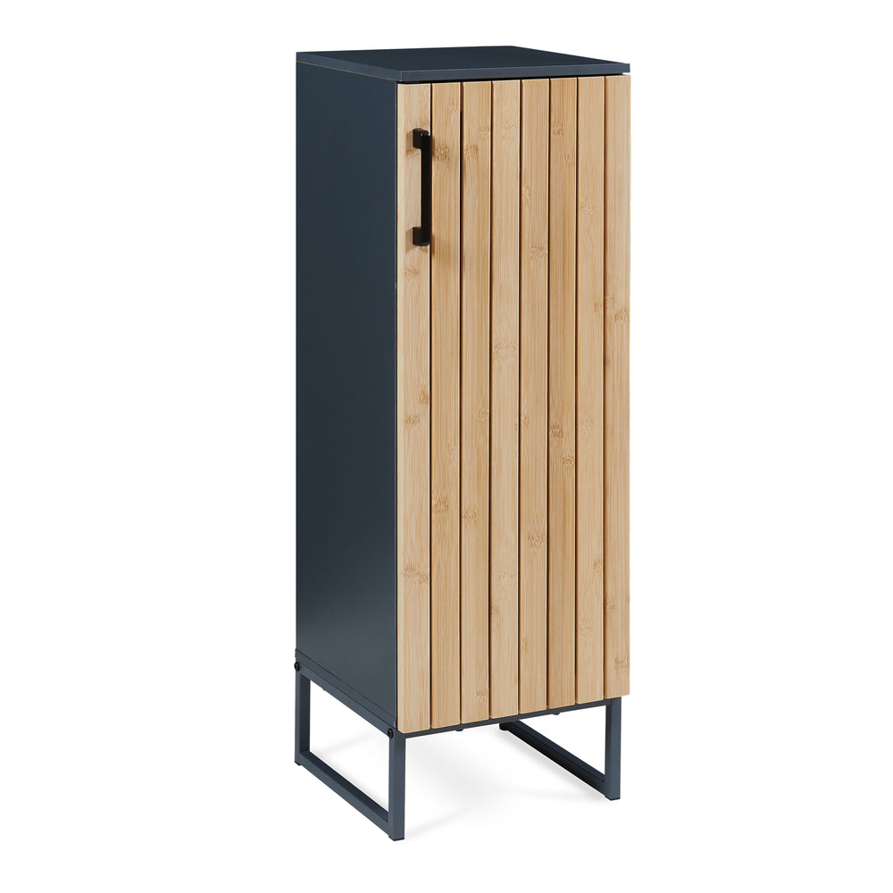Badrumsskåp Svanes 90x30x30 cm Mörkgrå/Natur [en.casa]