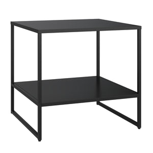 Sidobord Salsnes 53x51x51 cm med hylla Stål Svart [en.casa]
