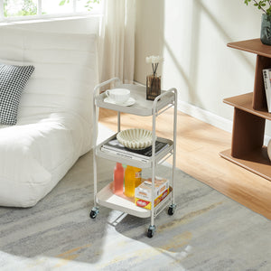 Serveringsvagn Kelevn 67x33x31 cm stål grå [en.casa]