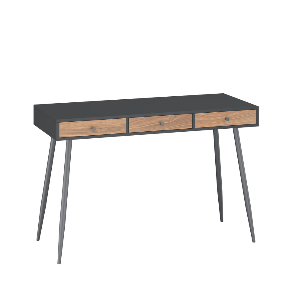 Skrivbordstumba 115x48x76 cm Svart/Valnötsoptik [en.casa]
