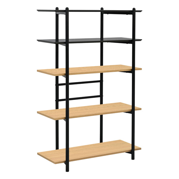 Bokhylla Kappespoo 124x80x35 cm Svart/Eklook [en.casa]