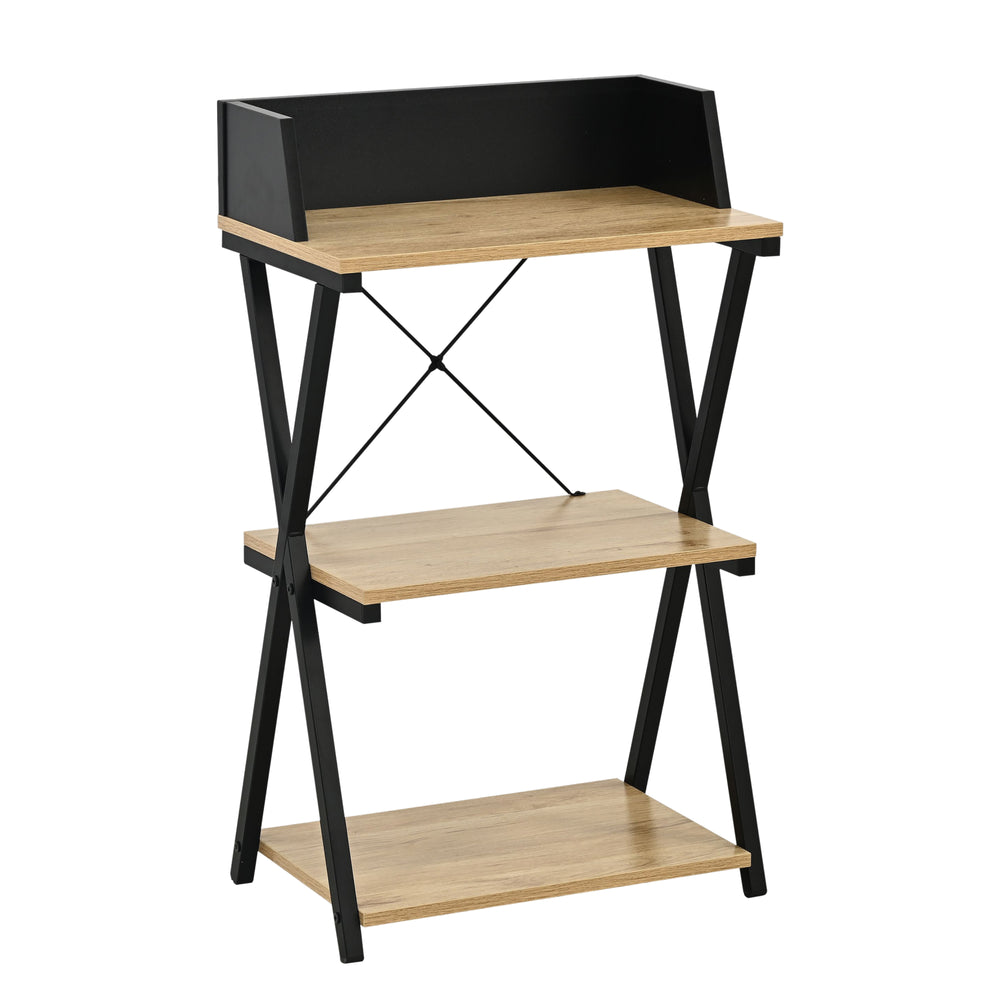 Fristående hylla Kappespoo 84x50x30 cm Svart/Eklook [en.casa]