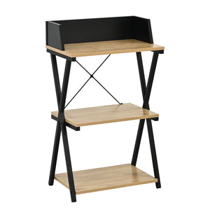 Fristående hylla Kappespoo 84x50x30 cm Svart/Eklook [en.casa]
