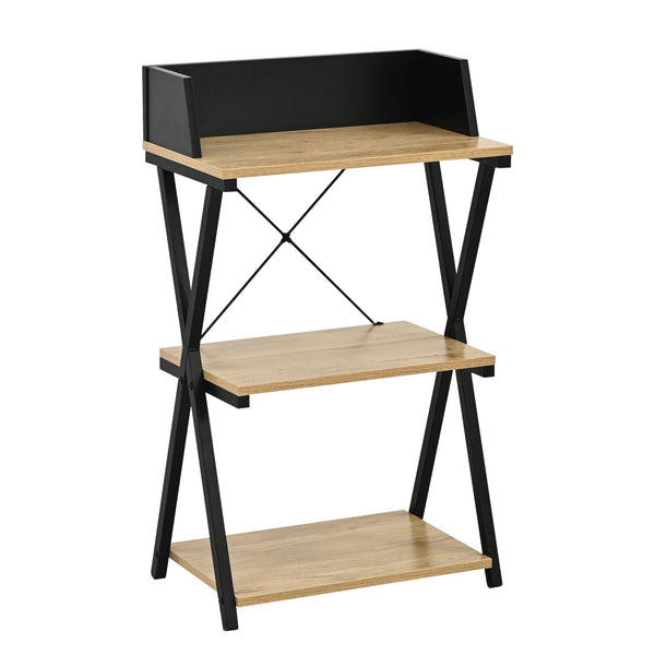 Fristående hylla Kappespoo 84x50x30 cm Svart/Eklook [en.casa]