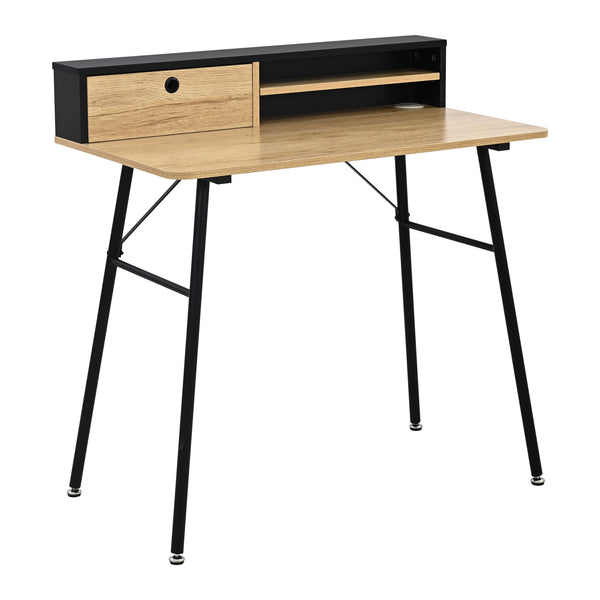 Skrivbord Var 93x90x50 cm Svart/Eklook [en.casa]