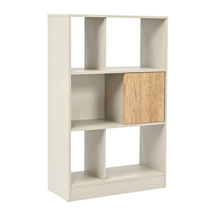 Bokhylla Karena 112x70x30 cm Krämvit/Eklook [en.casa]