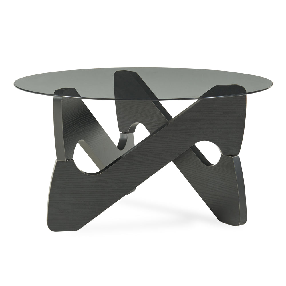 Soffbord Reypio Ø70x35 cm Svart/Grå [en.casa]
