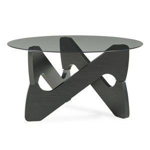 Soffbord Reypio Ø70x35 cm Svart/Grå [en.casa]
