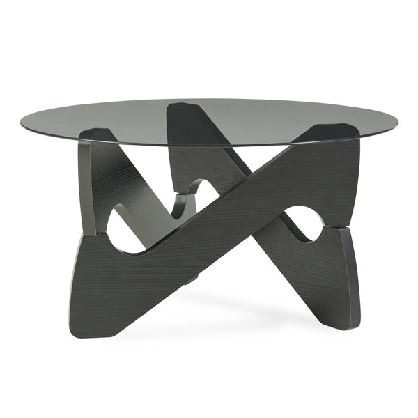 Soffbord Reypio Ø70x35 cm Svart/Grå [en.casa]
