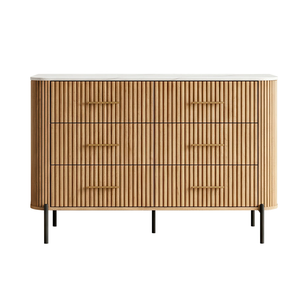 Byrå Kokunse med 6 lådor 120x42x78 cm eklook [en.casa]