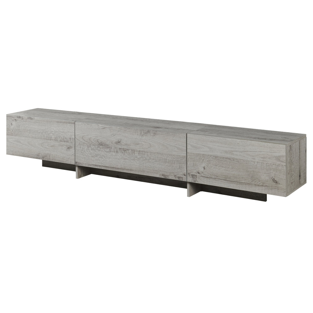 TV-bänk Kapipimso med 3 klaffar 194x31x37 cm eklook, grå [en.casa]