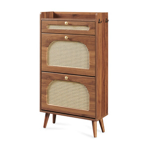 Skobärare Virievarnu 111x60x24 cm Valnötutseende [en.casa]
