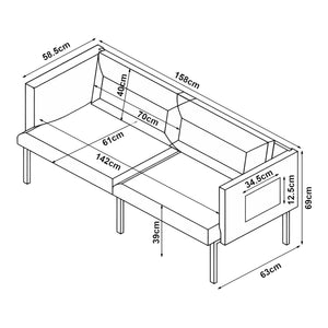 2-sits soffa Kamar [en.casa]