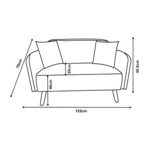 Soffa Midt 2-sits 132x70x80,5 cm [en.casa] 
