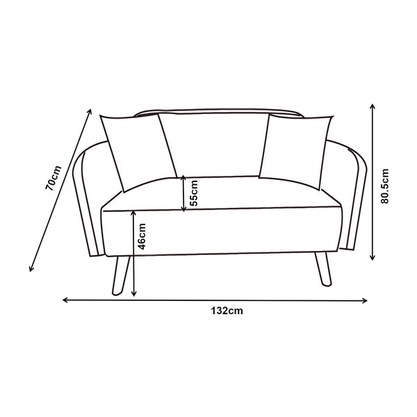 Soffa Midt 2-sits 132x70x80,5 cm [en.casa] 