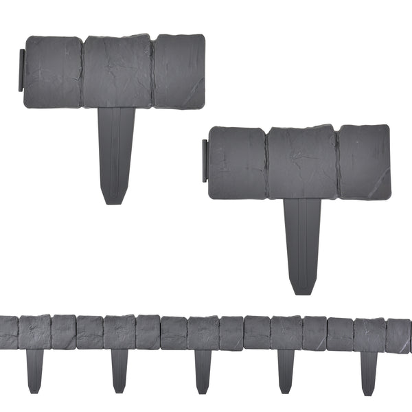 Rabattkant set PP 23x25,5x2cm sten optik i olika mått [casa.pro]