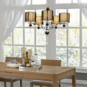 [lux.pro]® Elegant ljuskrona Chrom Black-krom/svart-5xE14