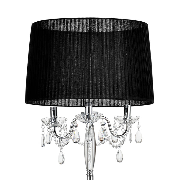 [lux.pro]® Elegant golvlampa - Noble Black 3xE14 - 40W - svart /krom