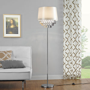 Elegant golvlampa - Royality 1 x E27 - 60W - vit/  krom
