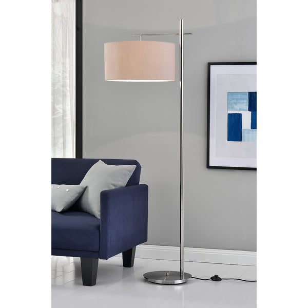 [lux.pro]® Elegant golvlampa - London 1xE27 - 60W - grå/krom