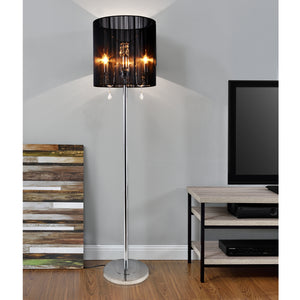 [lux.pro]® Elegant golvlampa - Fabrica (3 x E14) - 42W - krom / svart