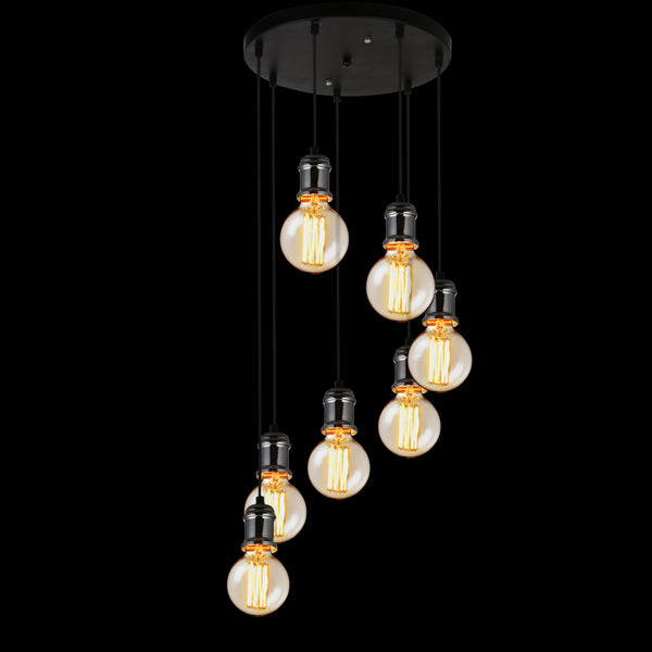[lux.pro]® Taklampa Vertimai-svart / silver-7 x E27max.60W 