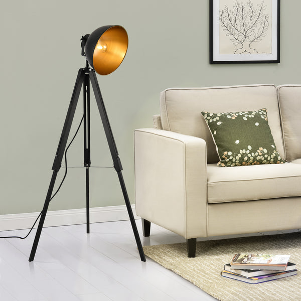 Golvlampa Passau metall svart guld [lux.pro]