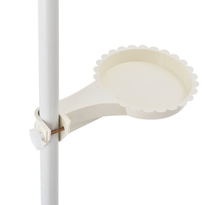 Teleskopisk växtställ 110-305 cm metall vit [en.casa]