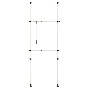 Teleskop garderobsystem (justerbar bredd höjd) 110 305cmx75 115cm vit [en.casa]