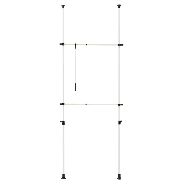 Teleskop garderobsystem (justerbar bredd höjd) 110 305cmx75 115cm vit [en.casa]