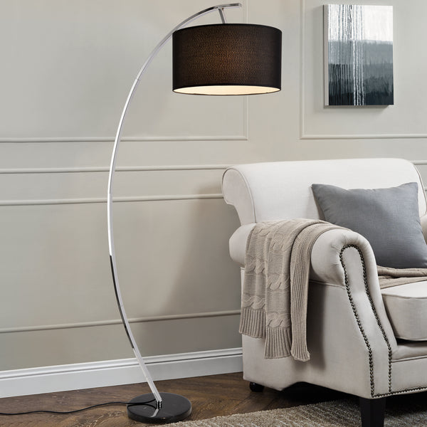 Golvlampa Steiermark marmor 153x40cm svart [lux.pro]