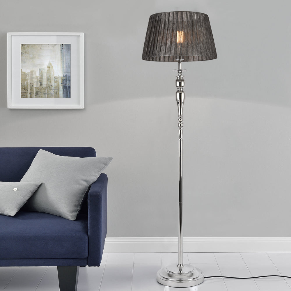 Golvlampa Lingen 151 cm E27 60W Metall Krom/Grå lux.pro - premiumXL